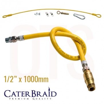 CaterBraid Gas Hose 1/2" 1000mm Fully Braided